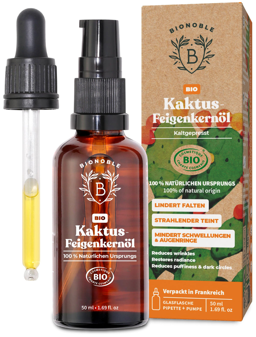 BIONOBLE Arganöl Bio Kaltgepresst - Haare, Gesicht, Haut - Marokko - 50ml