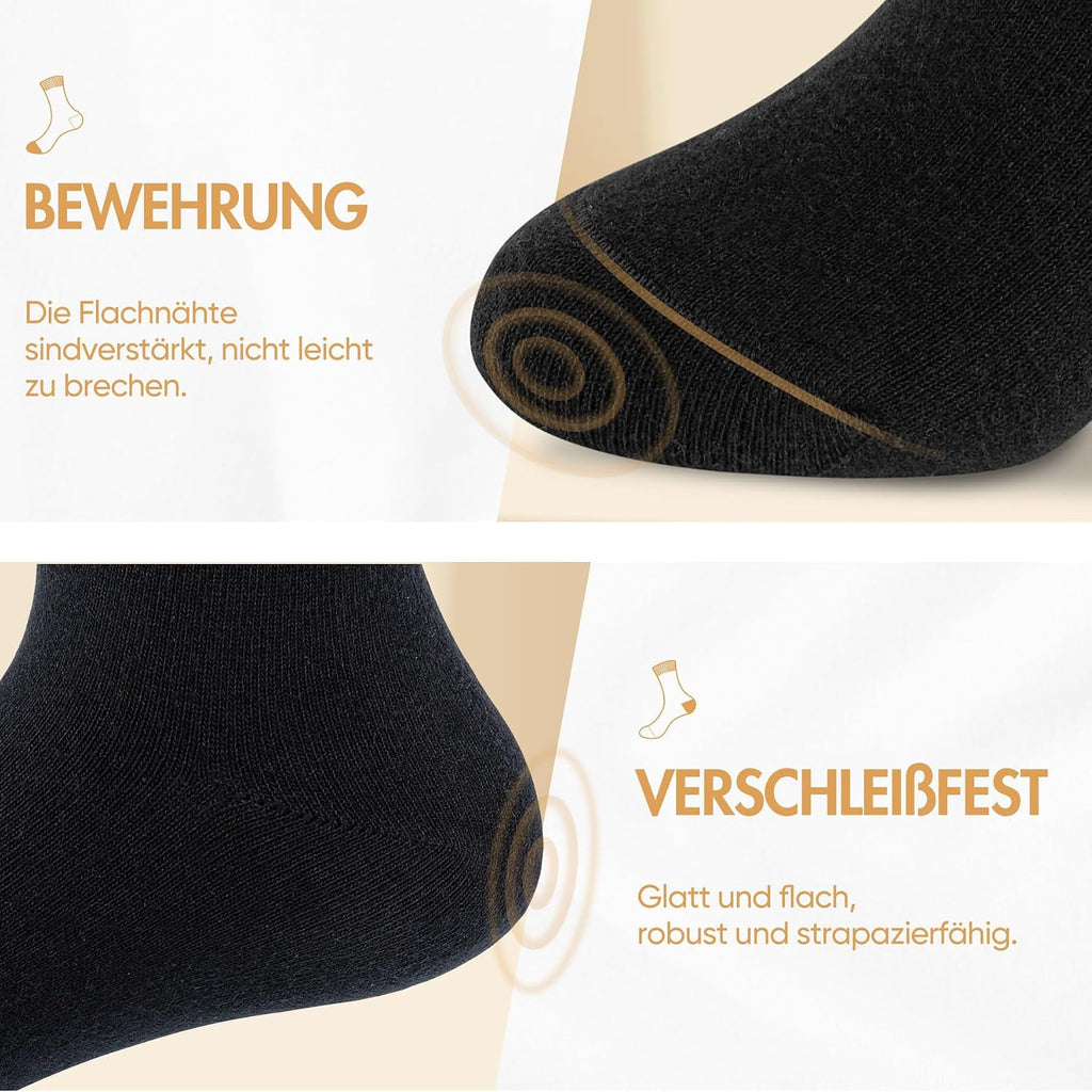 NUOZA 12 Paar Socken Herren Damen Baumwolle Business Atmungsaktive Socks