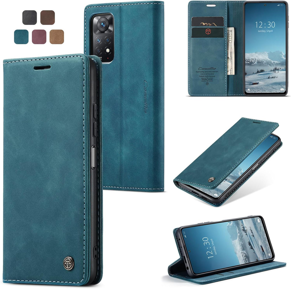 Handyhülle für Honor Magic 6 Pro hülle Premium PU klapphülle RFID Lederhülle Faltbare Schutzhülle Kartenfach Standfunktion Handytasche hülle Honor Magic 6 Pro 5G - Schwarz