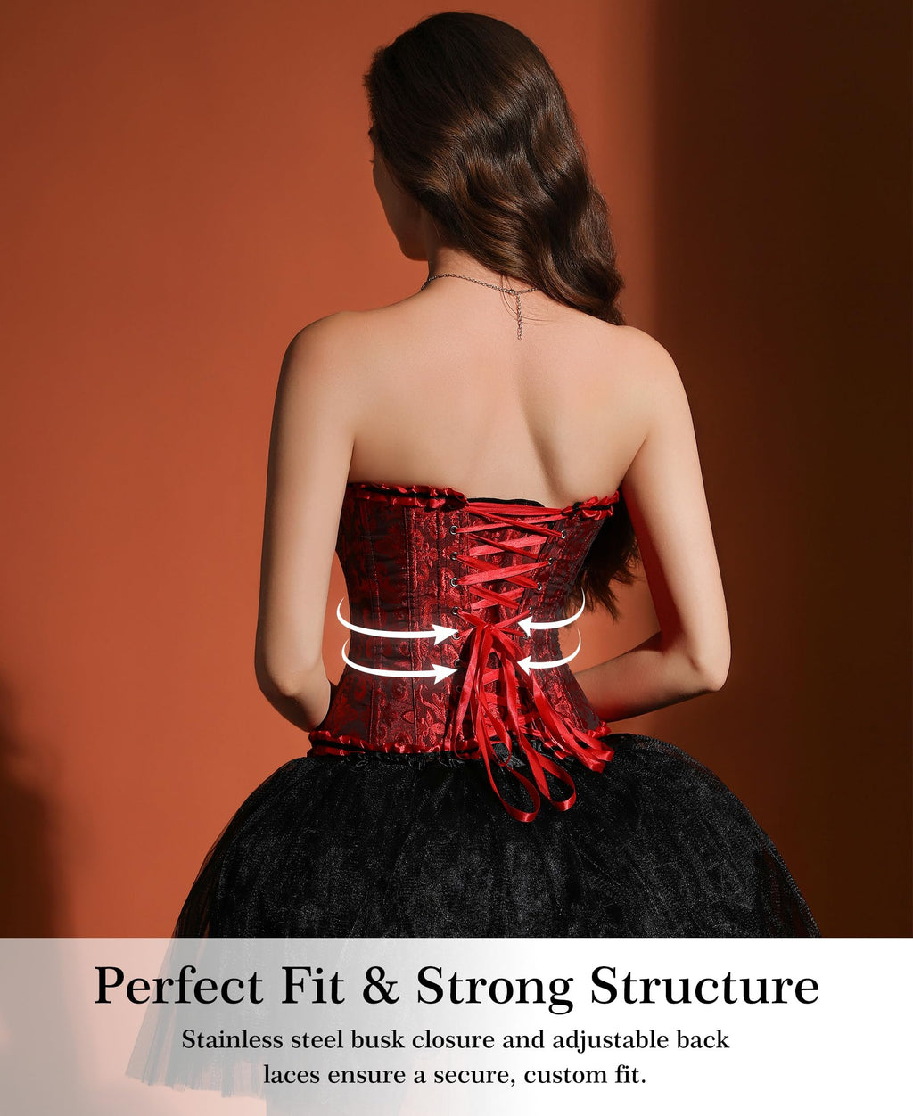 Bustier Corset Top for Women | Overbust Lace Up Waist Cincher Shapewear Lingerie