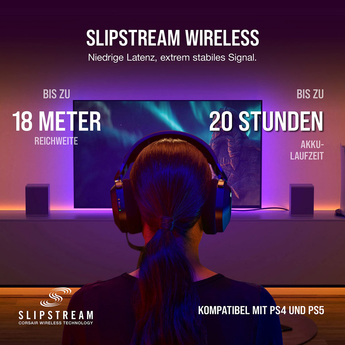 Corsair HS80 MAX Wireless Multiplattform-Gaming-Headset – Stahlgrau