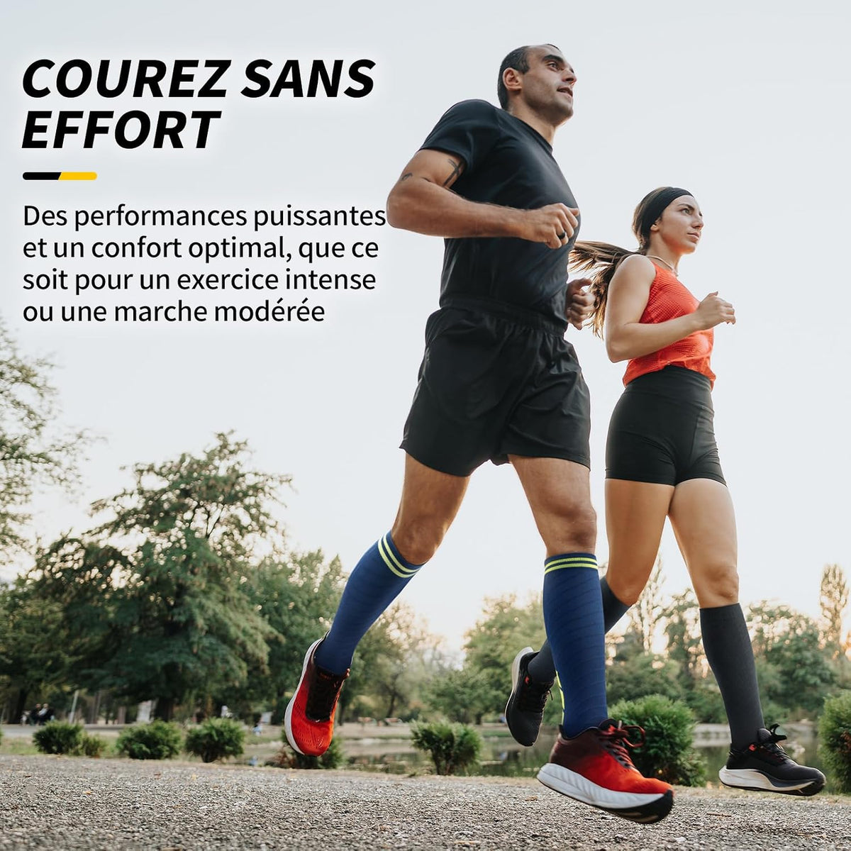 CAMBIVO Bas de Contention Femme Homme 3Paires, Chaussettes de Compression 20-30mmHg, Chaussette Contention Classe 2, pour Circulation Sanguine, Course a Pied, Voyage Avion, Sport, Running, Infirmiere
