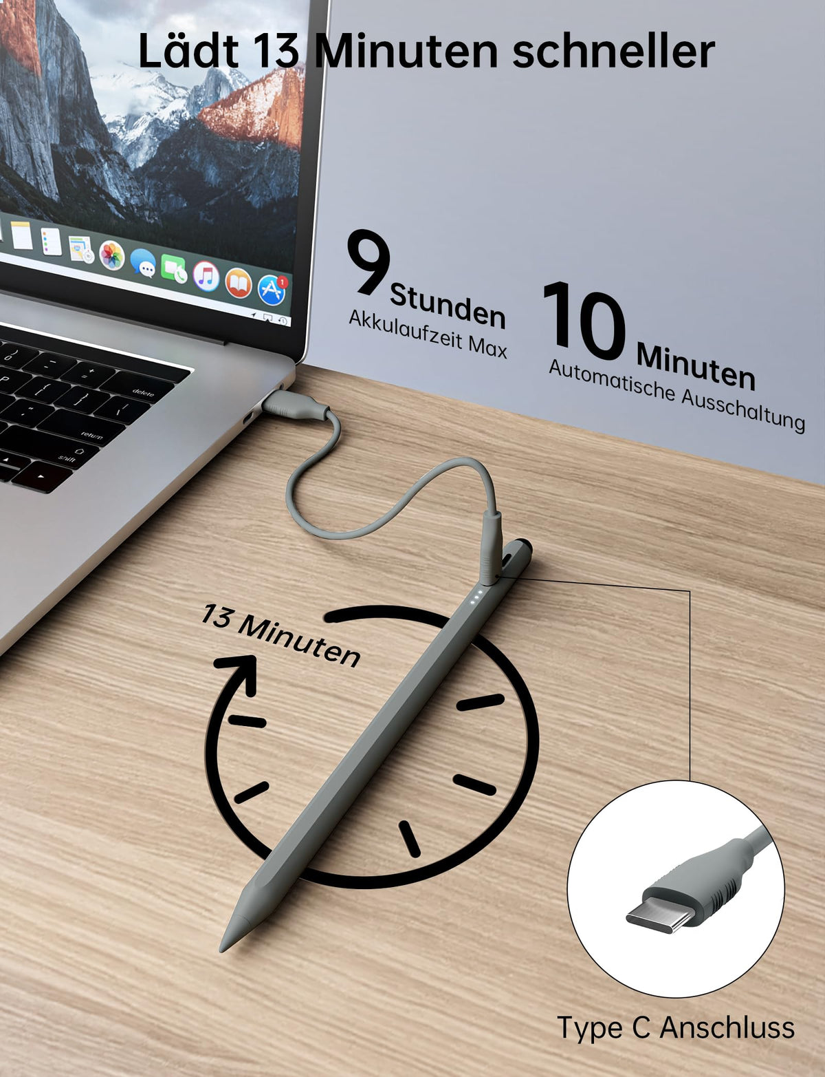 MEKO Stift für Apple iPad 2018–2026, Weiß, 35 Stunden Akkulaufzeit