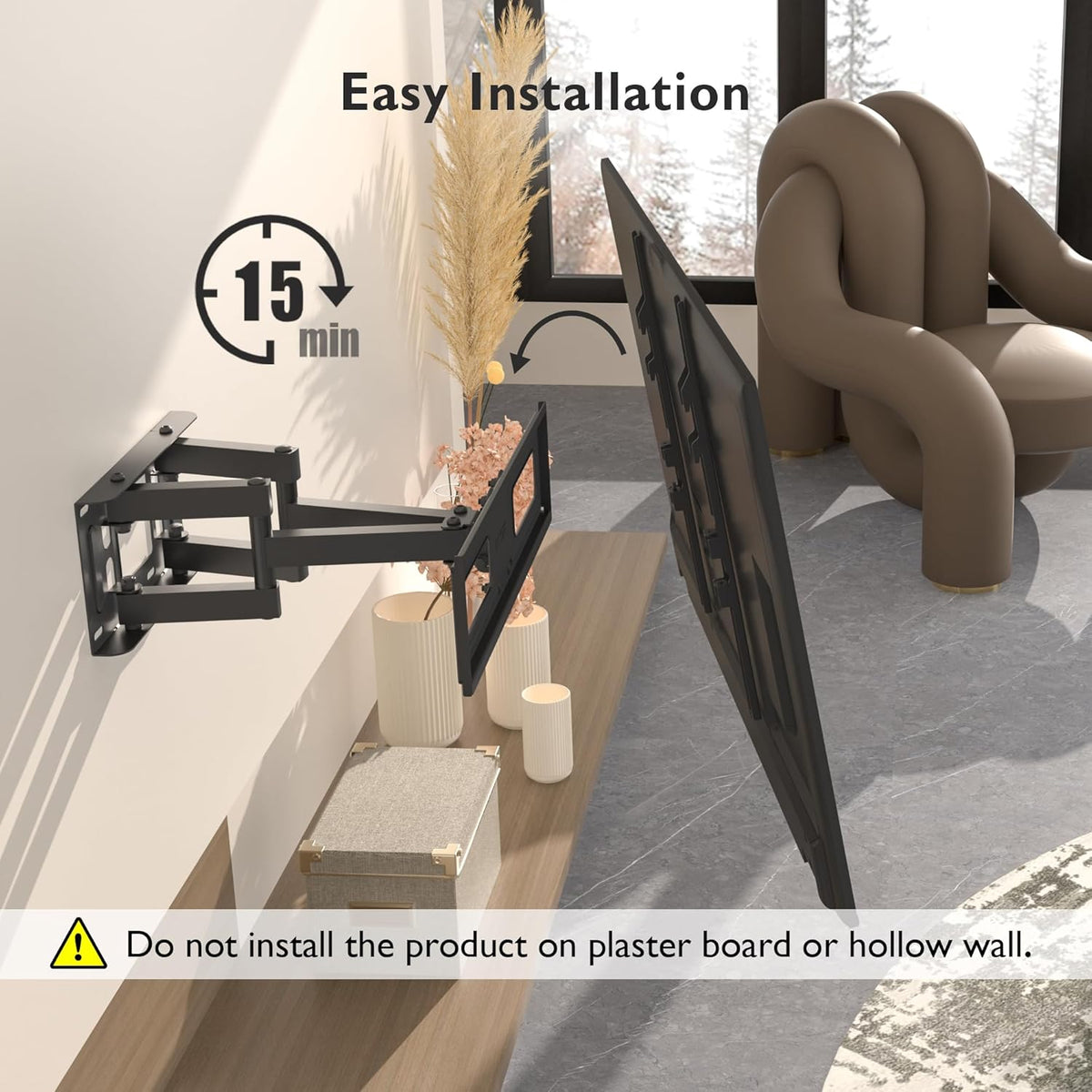 BONTEC TV Wandhalterung 23-70 Zoll Fernseher, vollbeweglich, bis zu 45 kg
