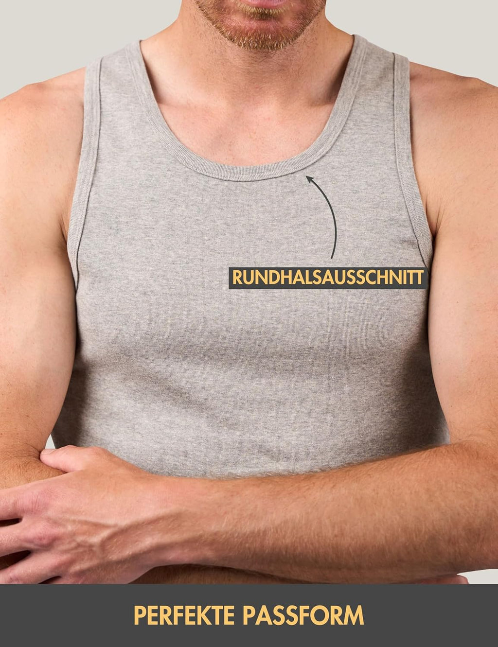 Basic Treasure 5er Pack Unterhemd Herren 100% Baumwolle, Tank Top