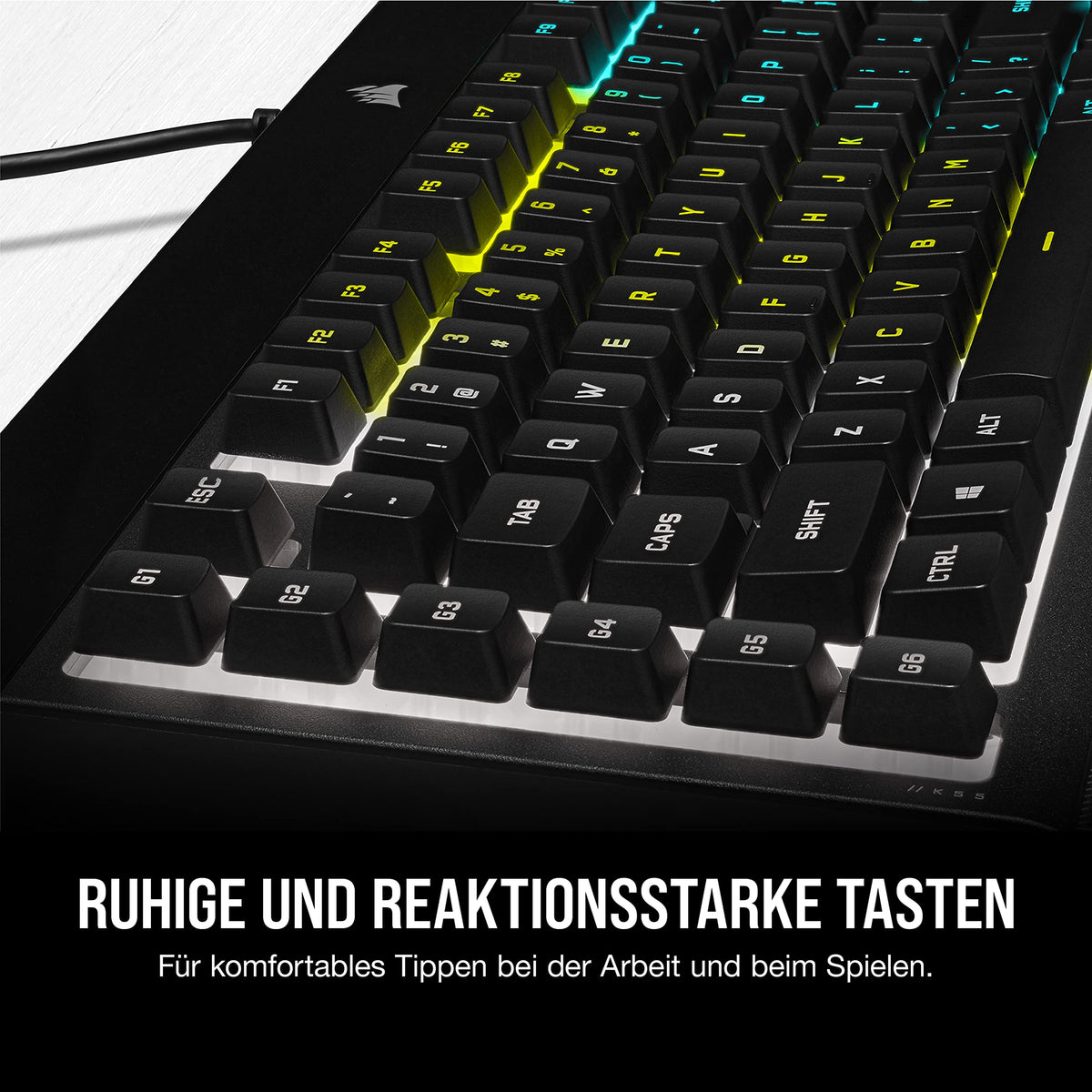 Corsair K55 CORE RGB Membran Kabelgebundene Gaming-Tastatur – Schwarz