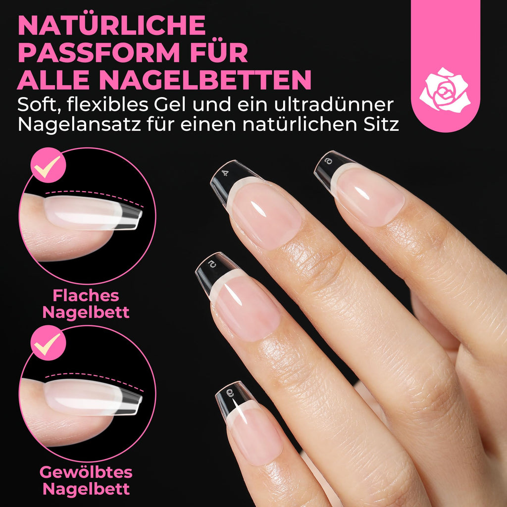 UNA GELLA Kurze Mandel Nail Tips 504 Stück