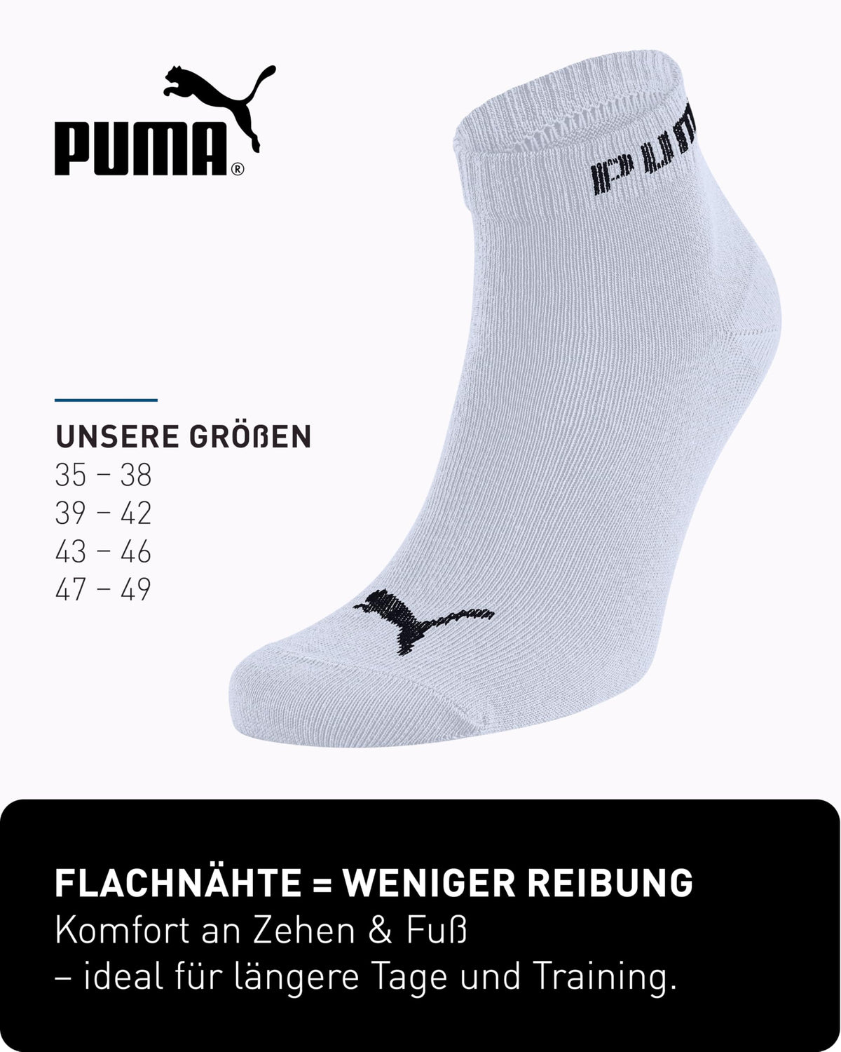 PUMA Unisex Sportsocken Quarter 6er Pack – Statement Edition, kurze Socken für Sport & Alltag, Damen & Herren