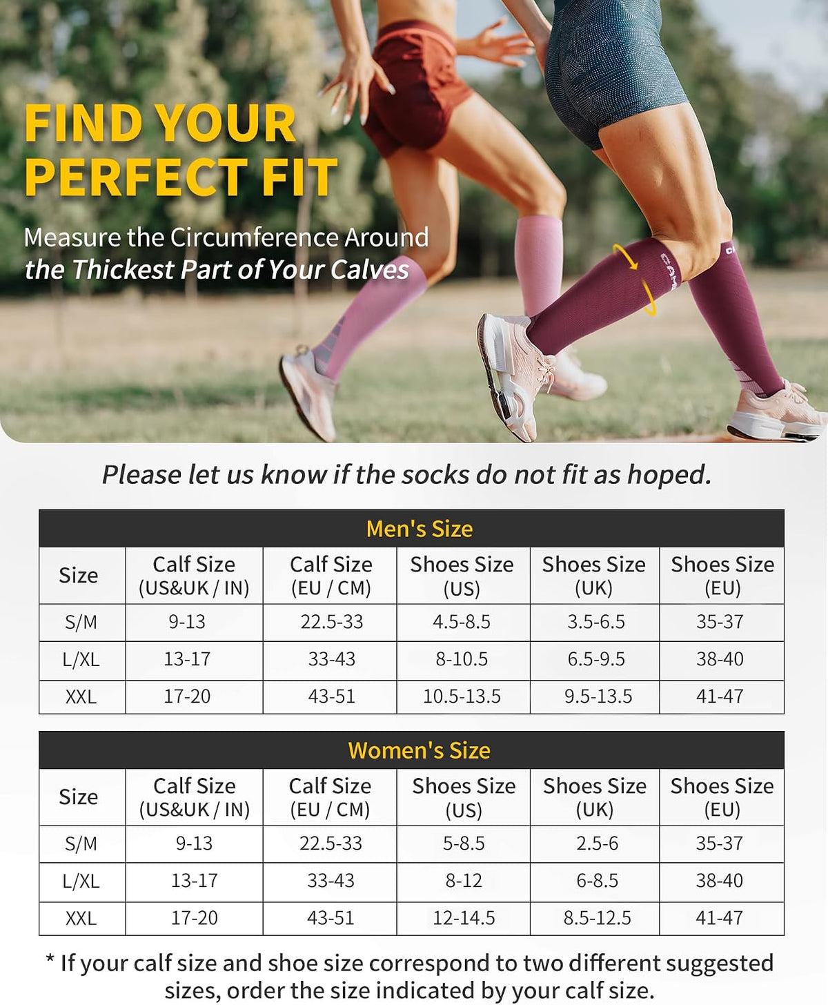 CAMBIVO Compression Socks for Women & Men 2 Pairs, Travel Flight Socks
