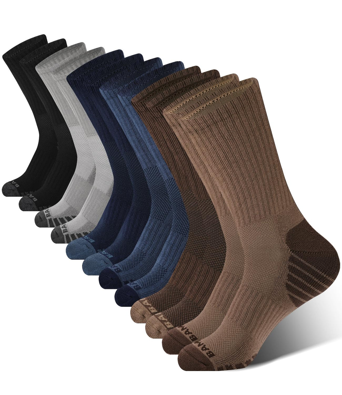 BAMBOO COOL Men's Crew Socks Athletic Cushioned Moisture Wicking 6 Pairs