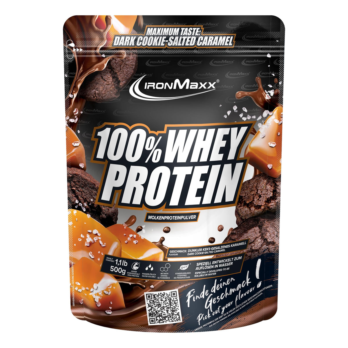 IronMaxx 100% Whey Protein Pulver - French Vanilla 500g Beutel | zuckerreduziertes, wasserlösliches Eiweißpulver aus Molkenprotein | viele verschiedene Geschmacksrichtungen