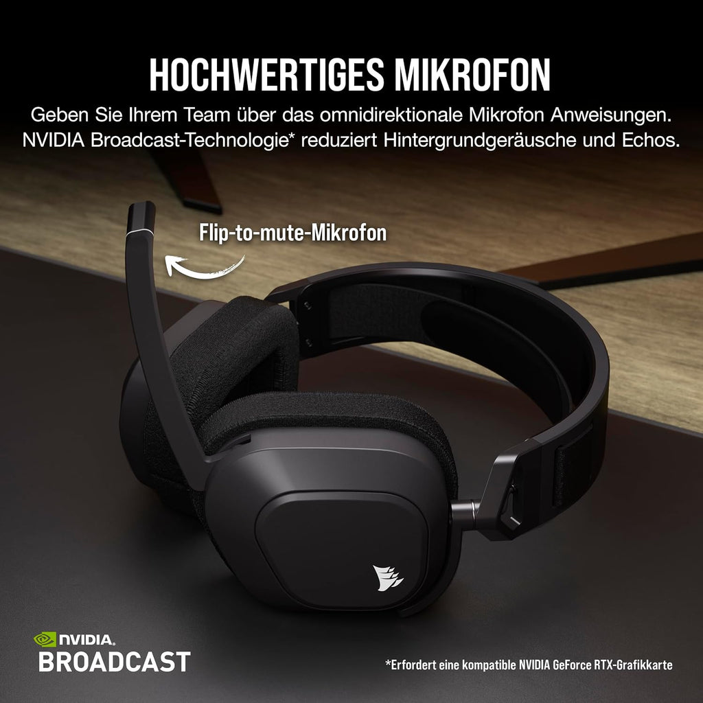 Corsair HS80 MAX Wireless Multiplattform-Gaming-Headset – Stahlgrau