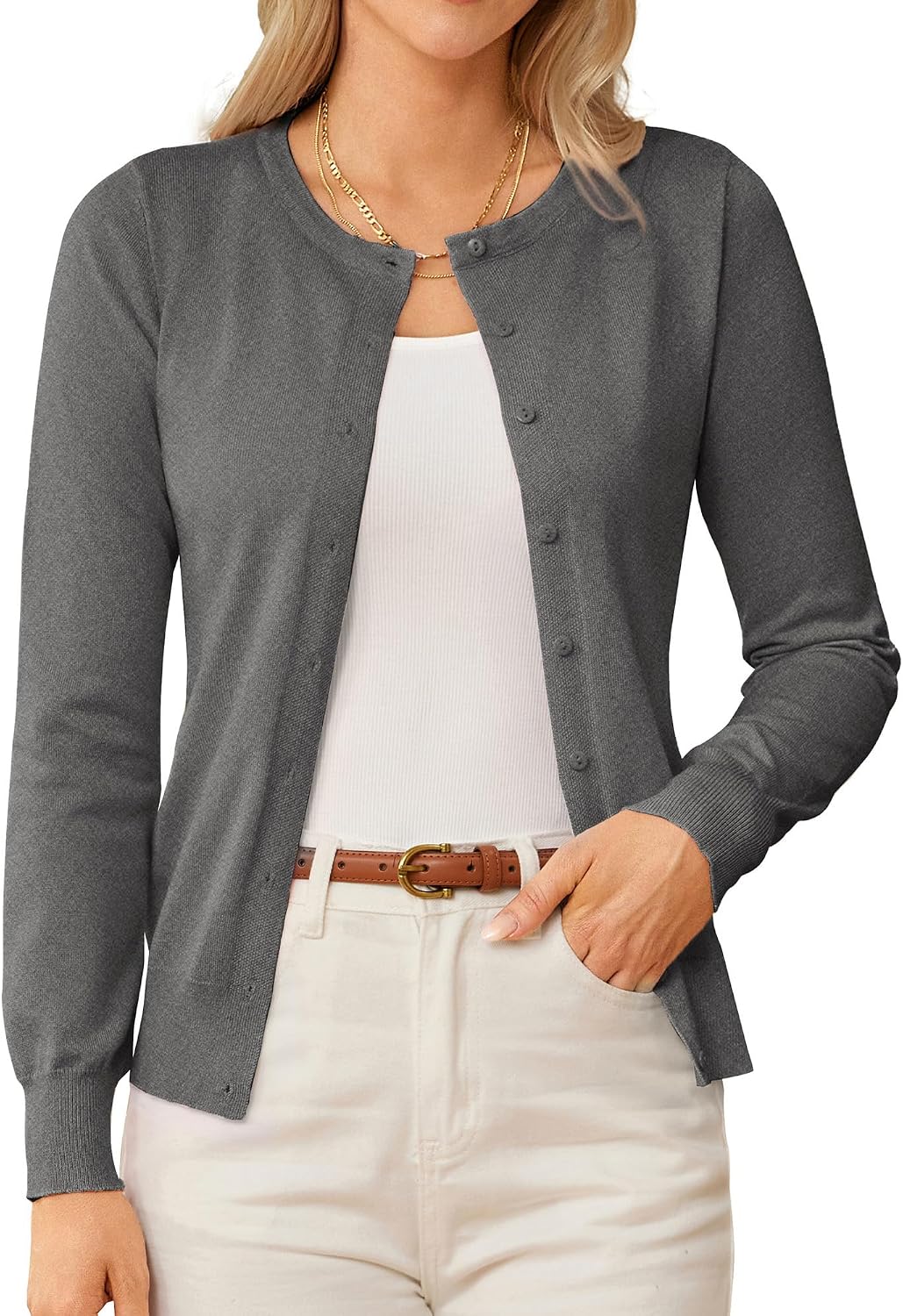 GRACE KARIN Damen Strickjacke Leichtes Herbst-Outfit 2026