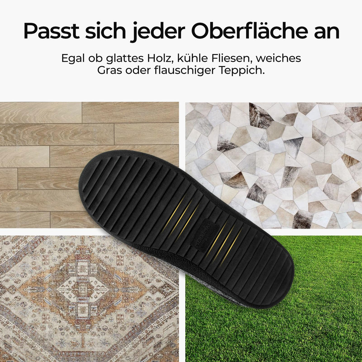 MERRIMAC Herren Hausschuhe Memory-Schaum Rutschfest Bequem