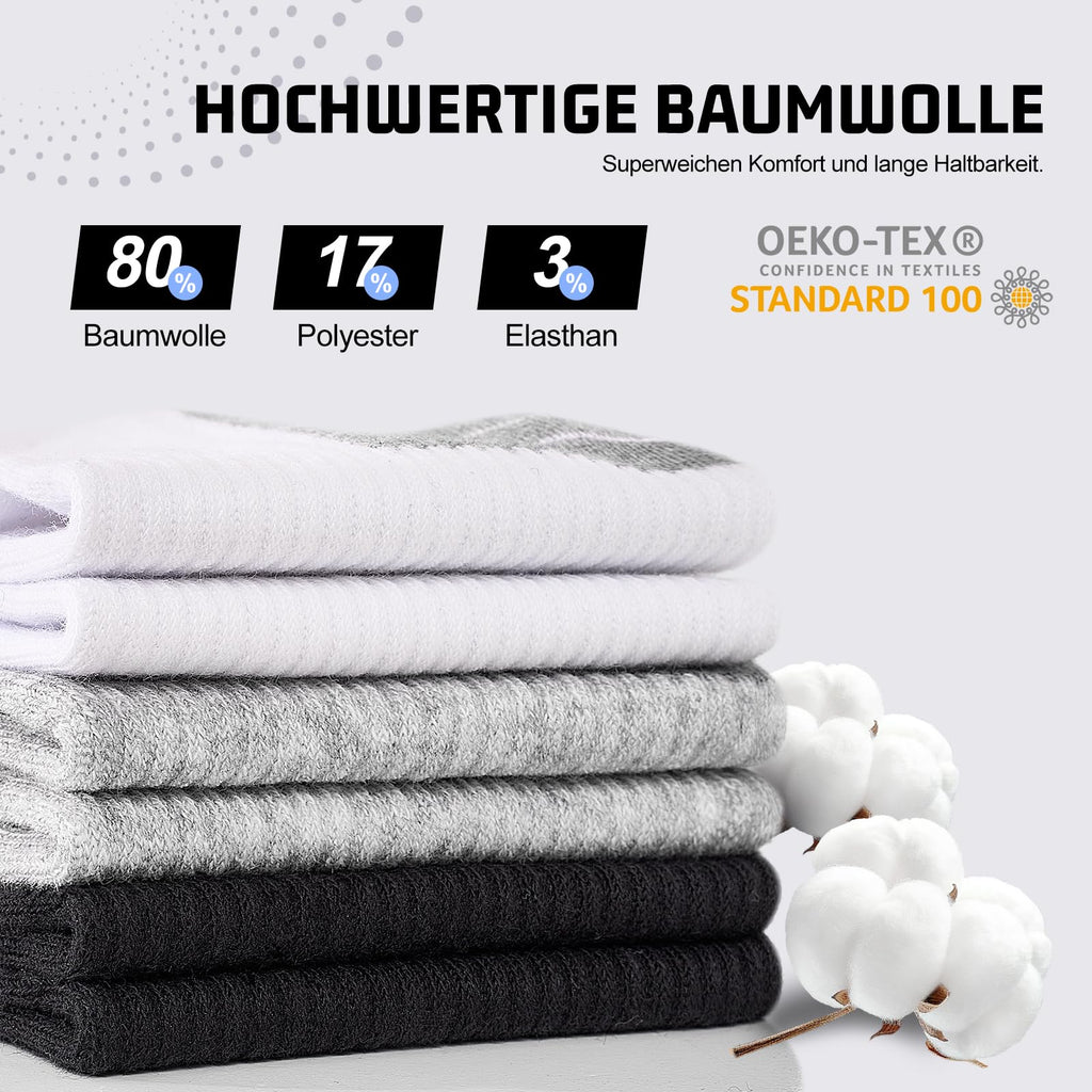 Sneaker Socken Herren Damen 10/20 Paar – Atmungsaktive Sportsocken