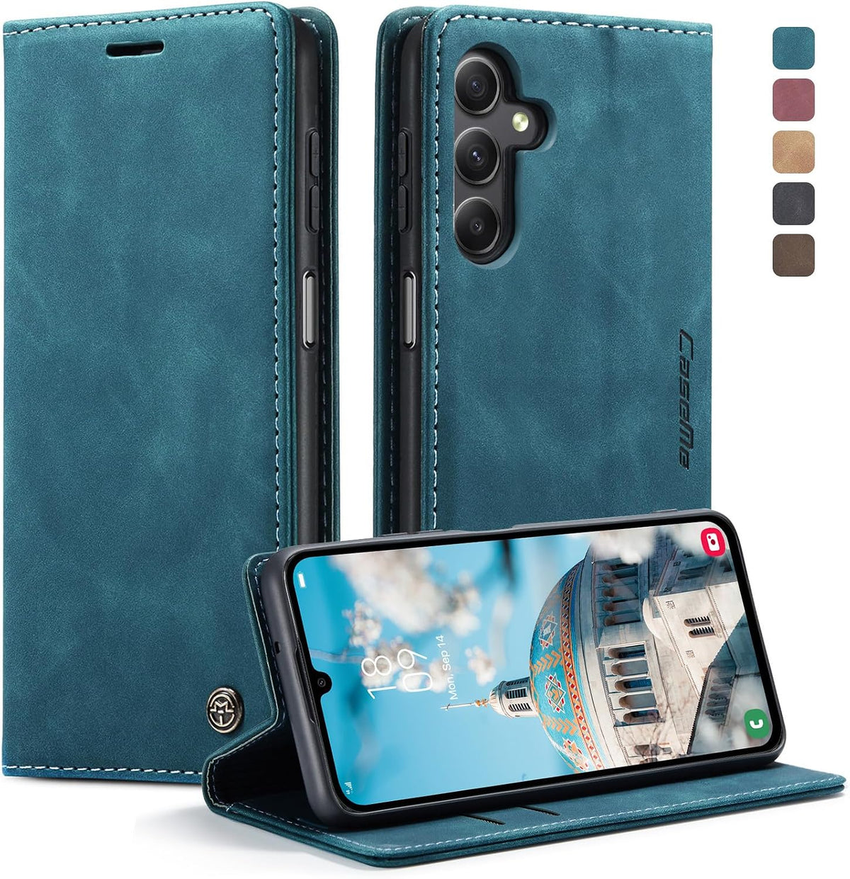 Handyhülle für Honor Magic 6 Pro hülle Premium PU klapphülle RFID Lederhülle Faltbare Schutzhülle Kartenfach Standfunktion Handytasche hülle Honor Magic 6 Pro 5G - Schwarz