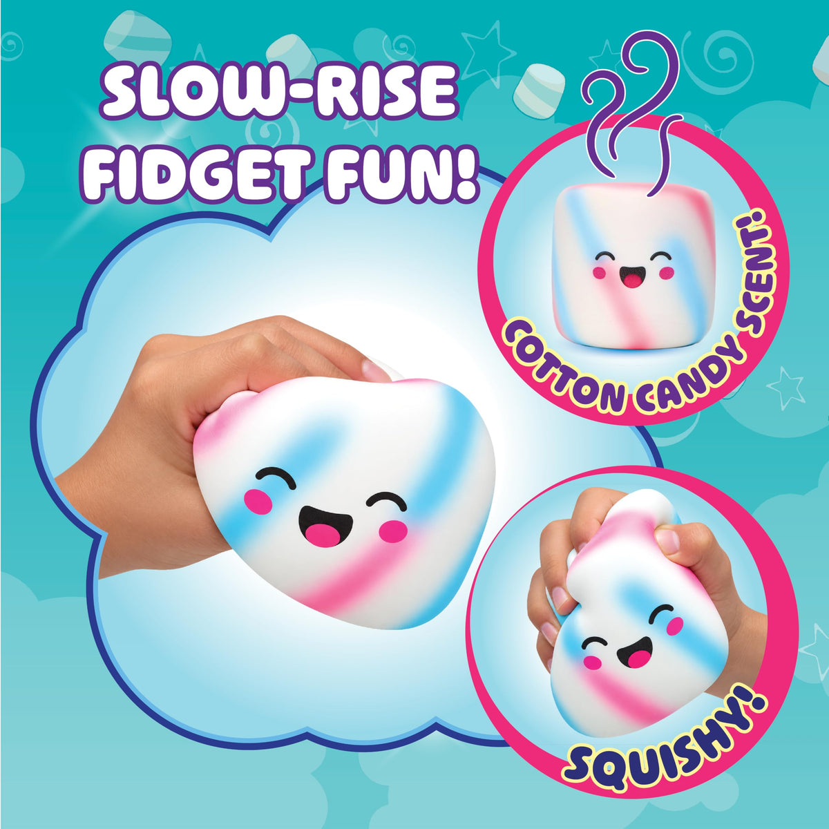 Squeeze Please 3 Pack Scented Marshmallow Stress Relief Fidget Squishy Toy