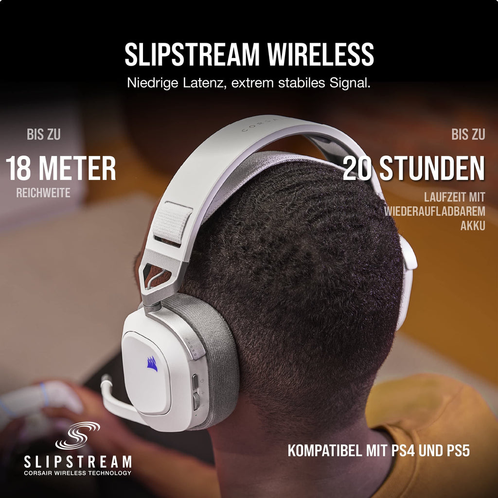 Corsair HS80 MAX Wireless Multiplattform-Gaming-Headset – Stahlgrau