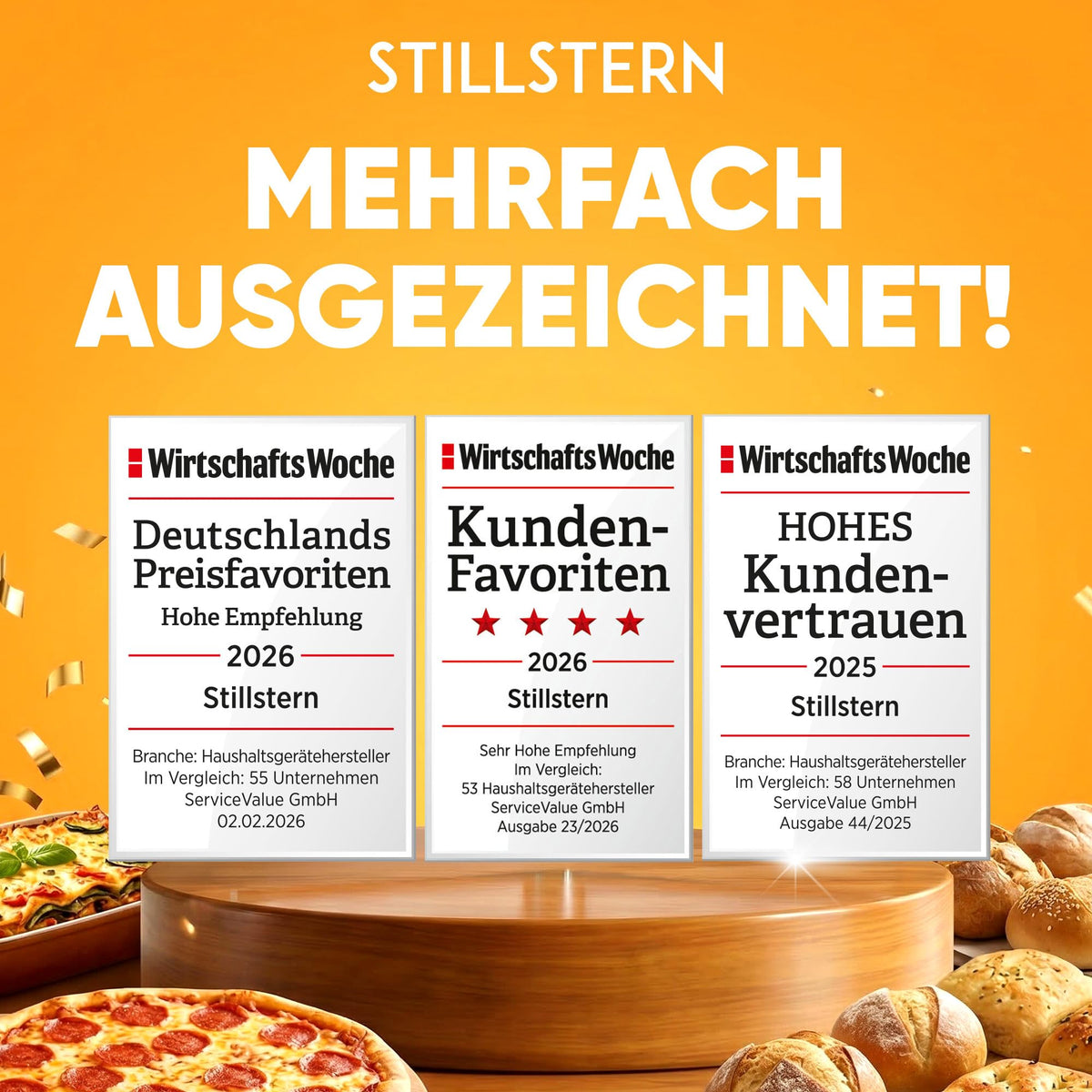 Stillstern Mini Kühlschrank E 45L mit Abtauautomatik, Schloss, Frostfach, Leise, Ideal für Küche, Büro, Schlafzimmer, Hotels und kleine Wohnungen Kühlschrank klein Minibar Getränkekühlschrank Weiß