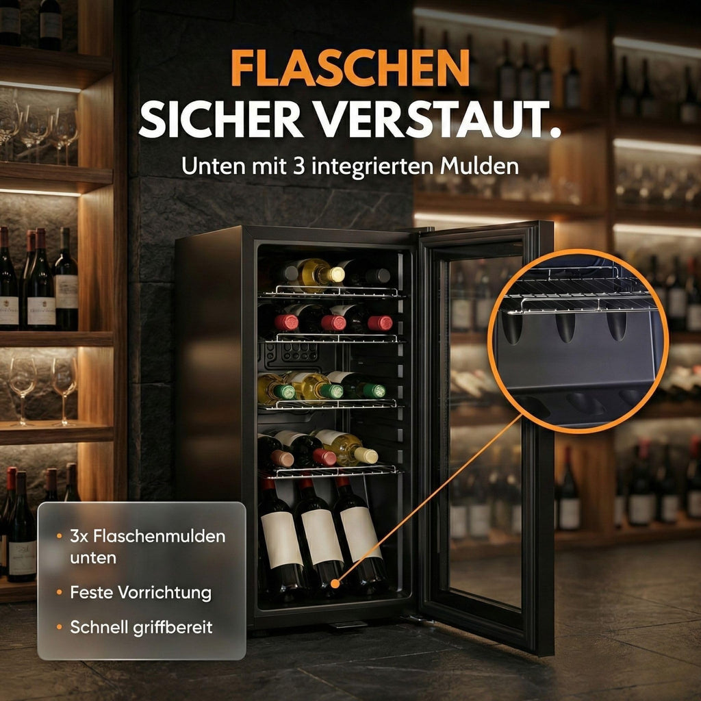 Sommertal Getränkekühlschrank 50L | Glastür, Touch, LED, abschließbar