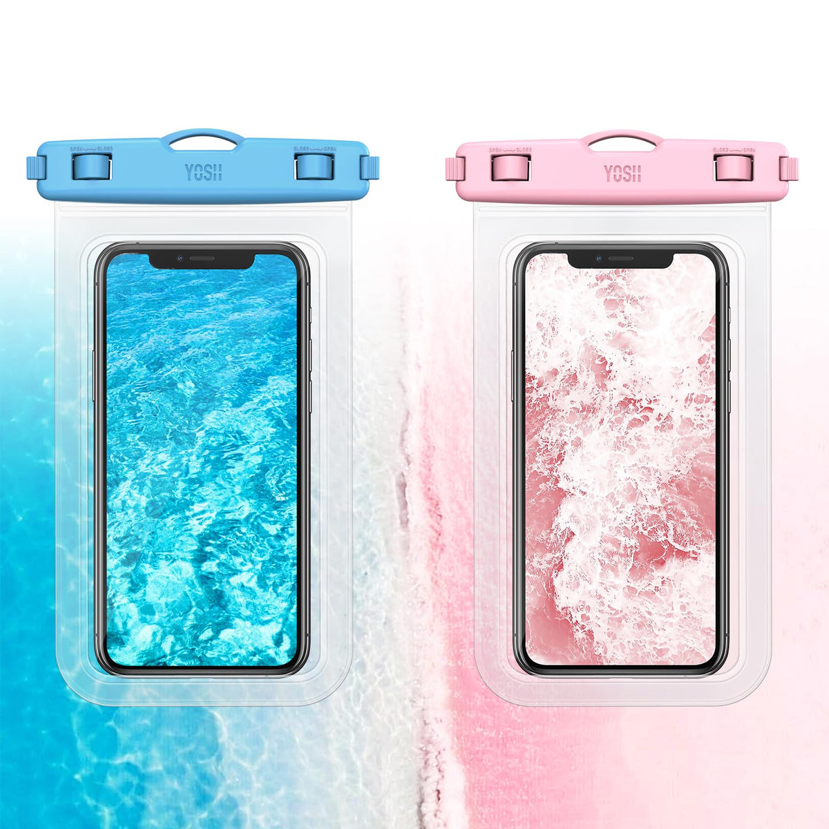 YOSH wasserdichte Handyhülle [Schwimmende & Nahtloser] 2 STK., bis zu 7,5"