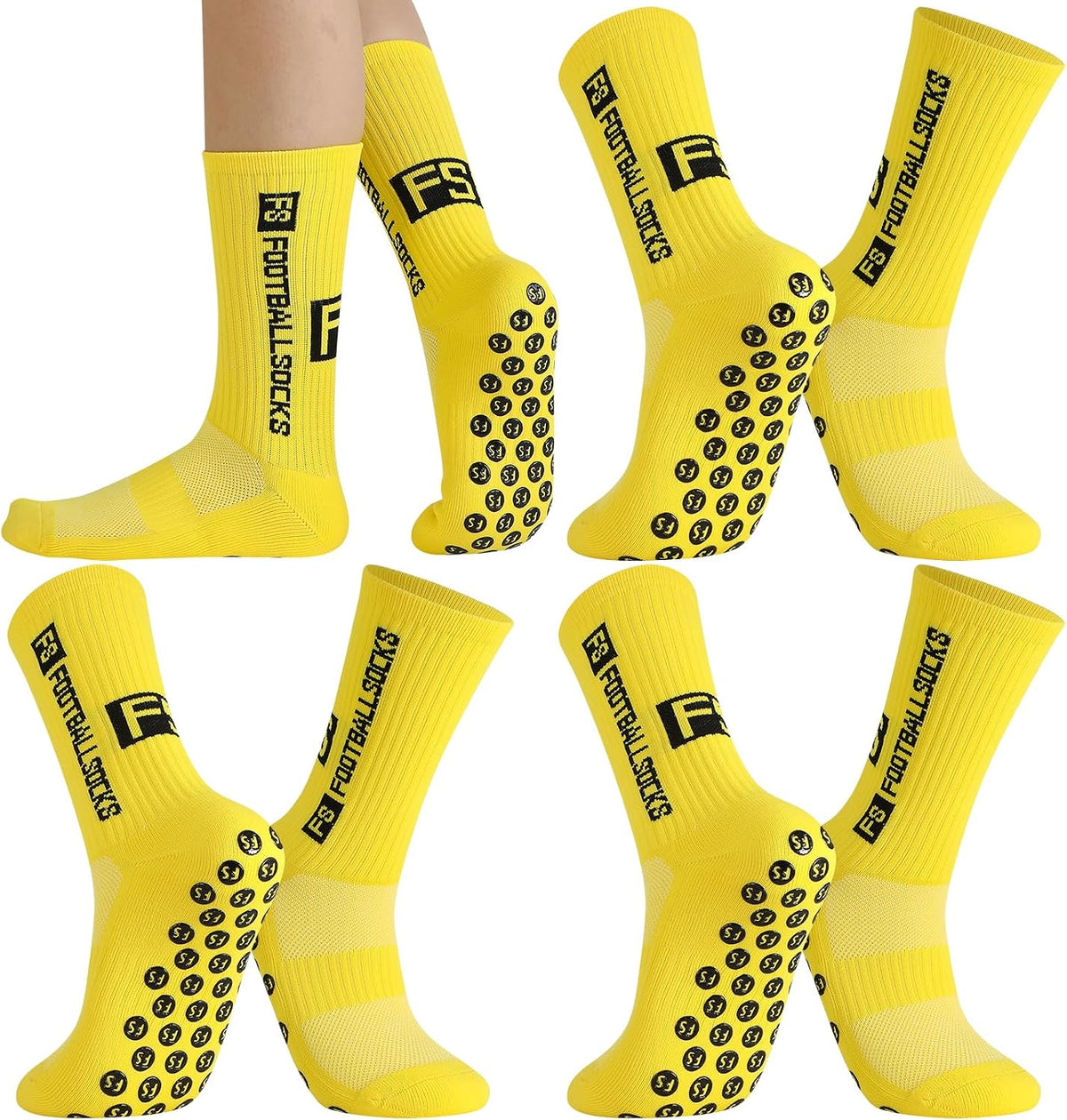 FANTESI 3 Paare Fußballsocken für Herren Damen,Sportsocken Fußball