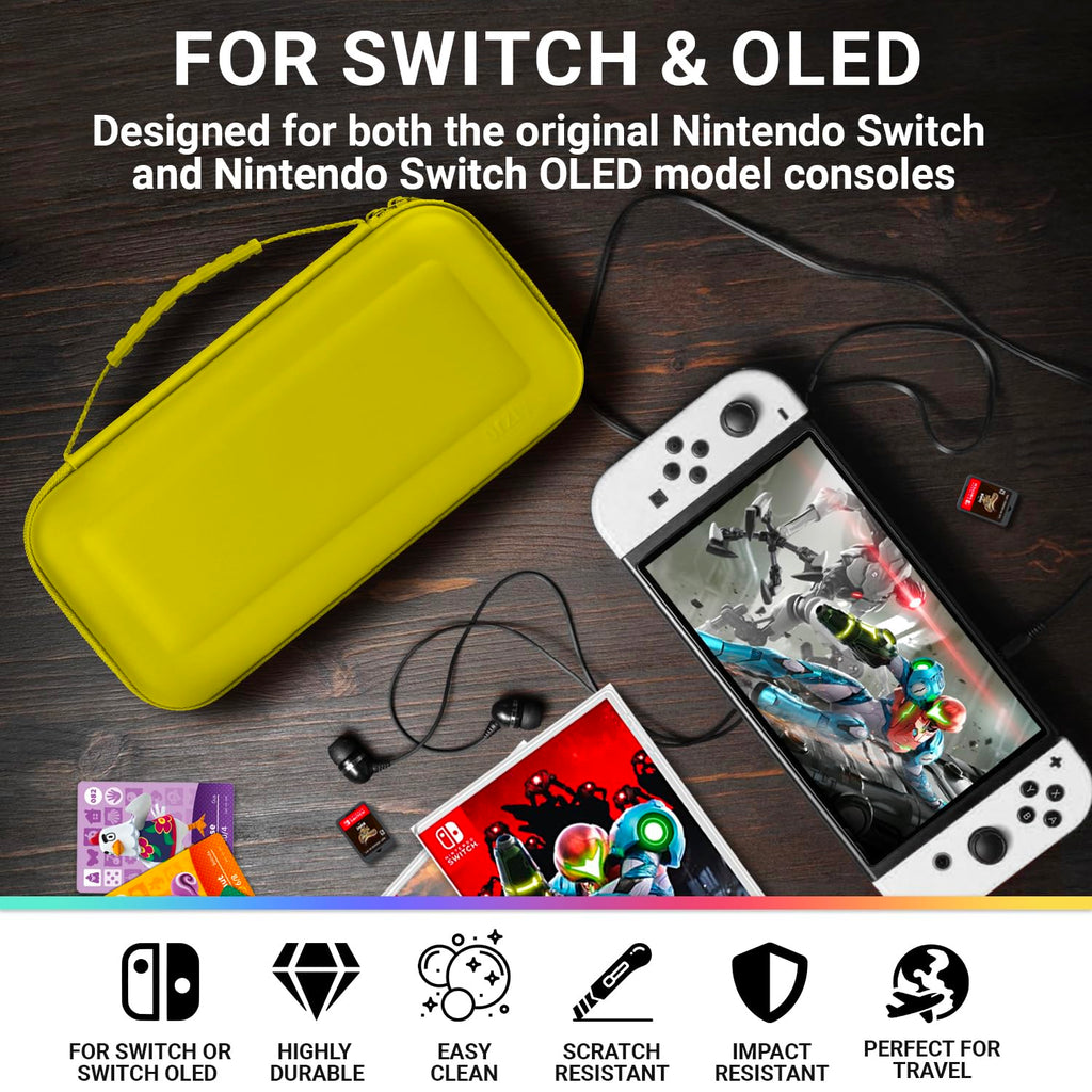 Orzly Tragetasche kompatibel mit Nintendo Switch Lite (2019) – Aufbewahrungstasche - Hartschalen Case/Hülle/Schutzhülle für die Verwendung mit der Nintendo Switch Lite Konsole & Accesoires - ROSA