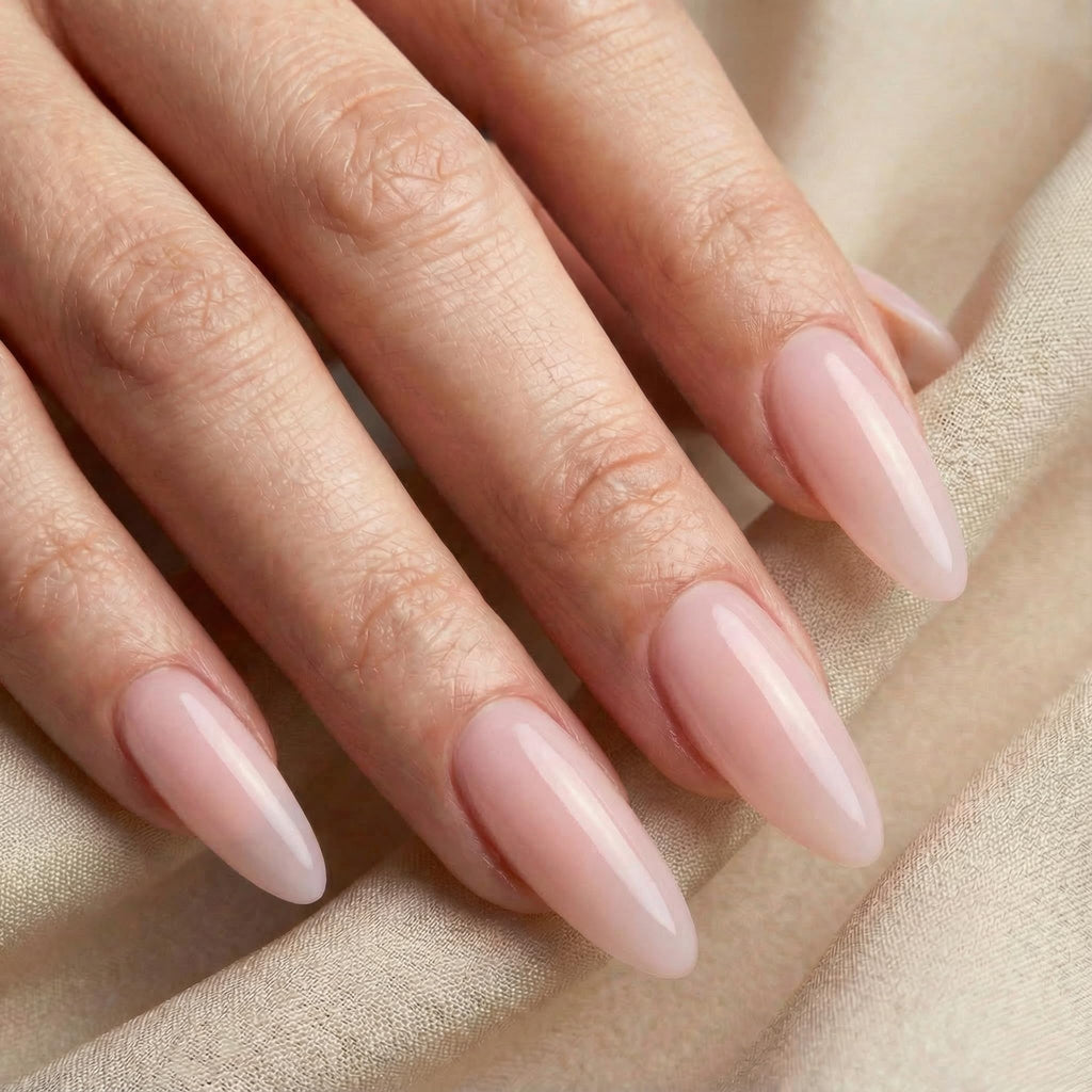 No File Aufbaugel Gelnägel ALMOND NUDE 15ml UV Gel selbstglättend o. Feilen