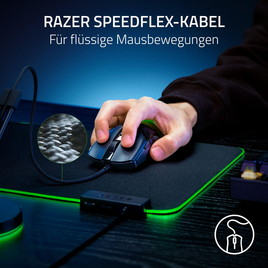 Razer Cobra Pro - kabellose Gaming-Maus mit RGB - Optischer Focus Pro Sensor mit 30K DPI (10 Anpassbare Tasten, HyperSpeed Wireless Polling 8K Hz, Bluetooth, Chroma-Beleuchtung mit 11 Zonen) Weiß