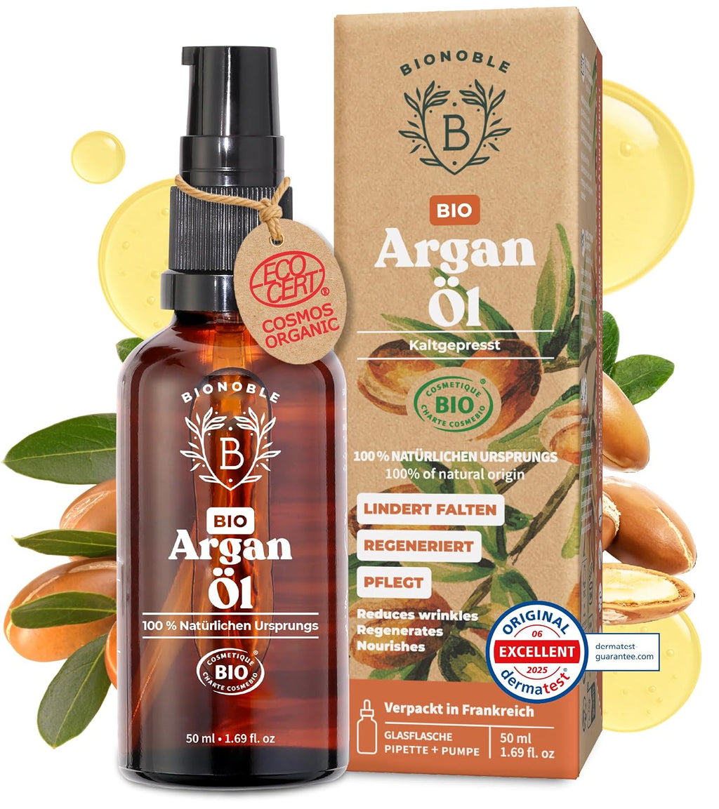 BIONOBLE Arganöl Bio Kaltgepresst - Haare, Gesicht, Haut - Marokko - 50ml