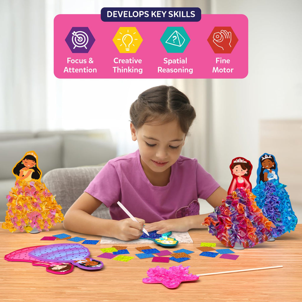 Skillmatics Poke-in Art – Disney Princesses, Wood Craft Kit, Gift for Kids