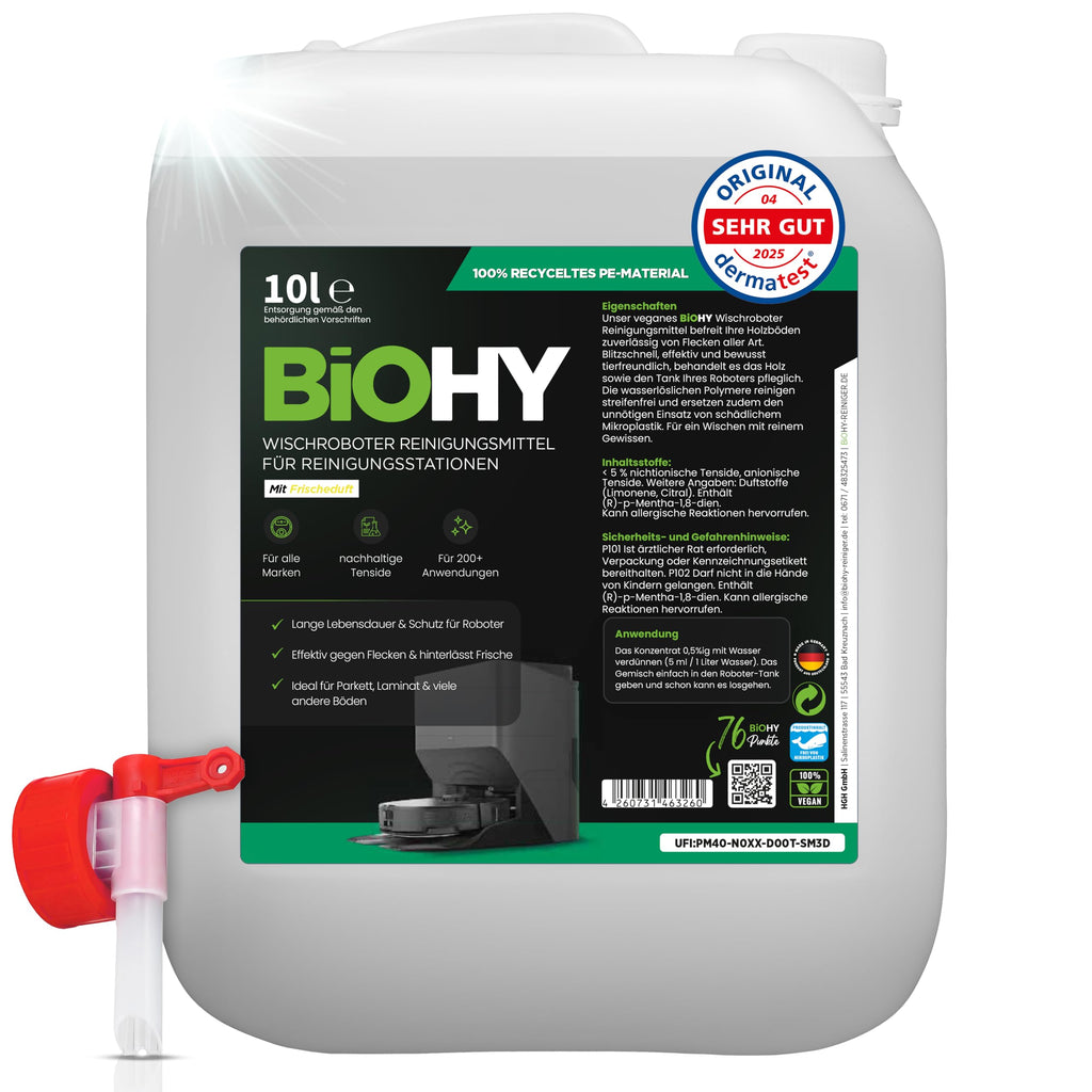 BiOHY Wischroboter Reiniger für Station mit Orangenduft (2 x 1 Liter)