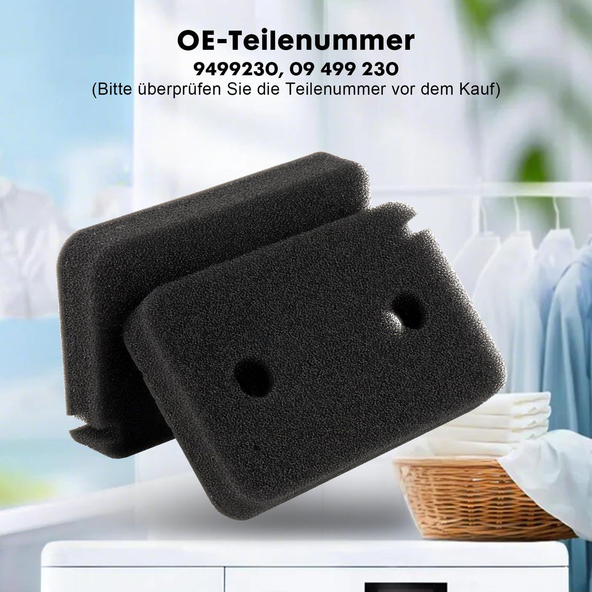 4 Stück 12022801 Schwammfilter Trockner Filter Wäschetrockner Sockelfilter