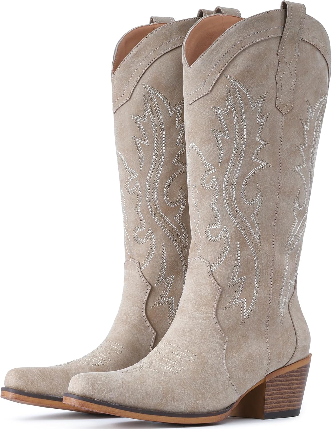 IUV Cowboystiefel für Damen Western Cowgirl Stiefel wadenhoch mit spitzer Kappe