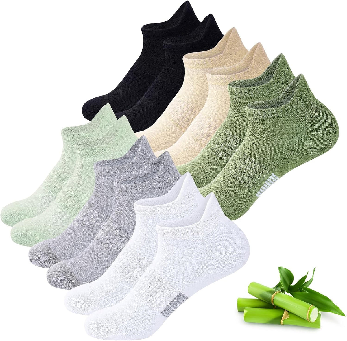 Bambus Sneaker Socken Damen, 6 Paar, Atmungsaktiv
