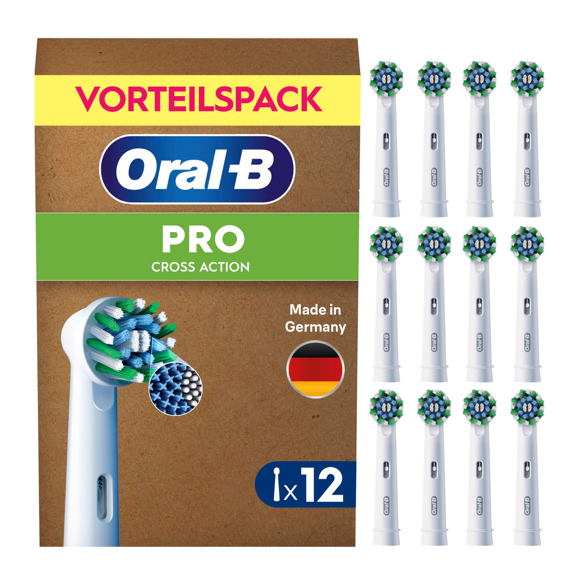 Oral-B Aufsteckbürsten PRO CrossAction, Weiß, 10 Stück
