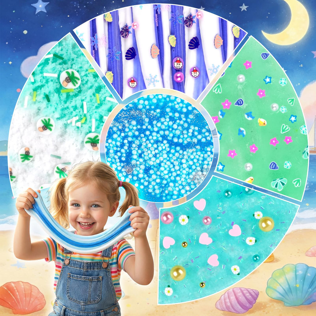 6-Pack Pink Slime Kit for Girls, Cloud Butter Squishy Birthday Gift Set