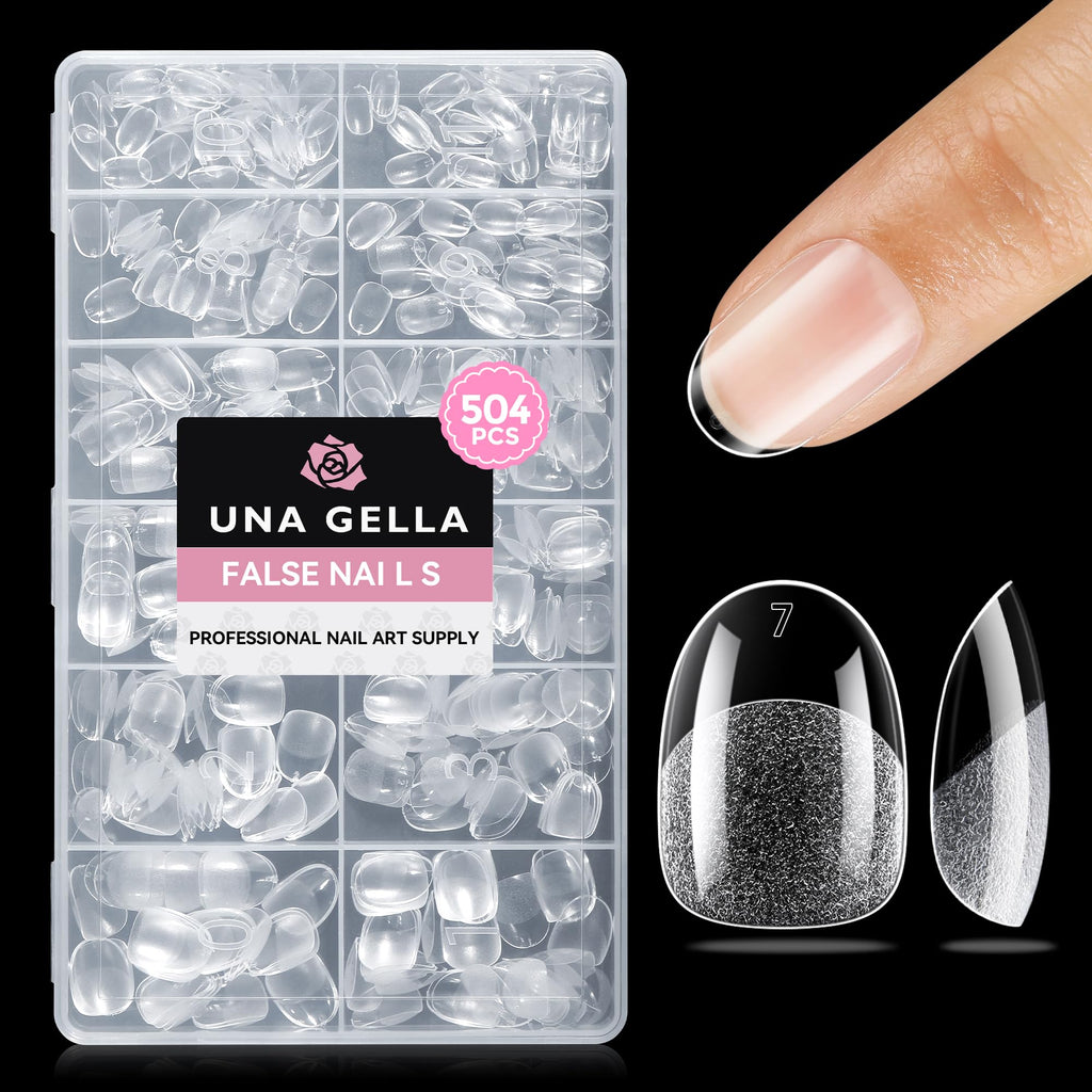 UNA GELLA Kurze Mandel Nail Tips 504 Stück