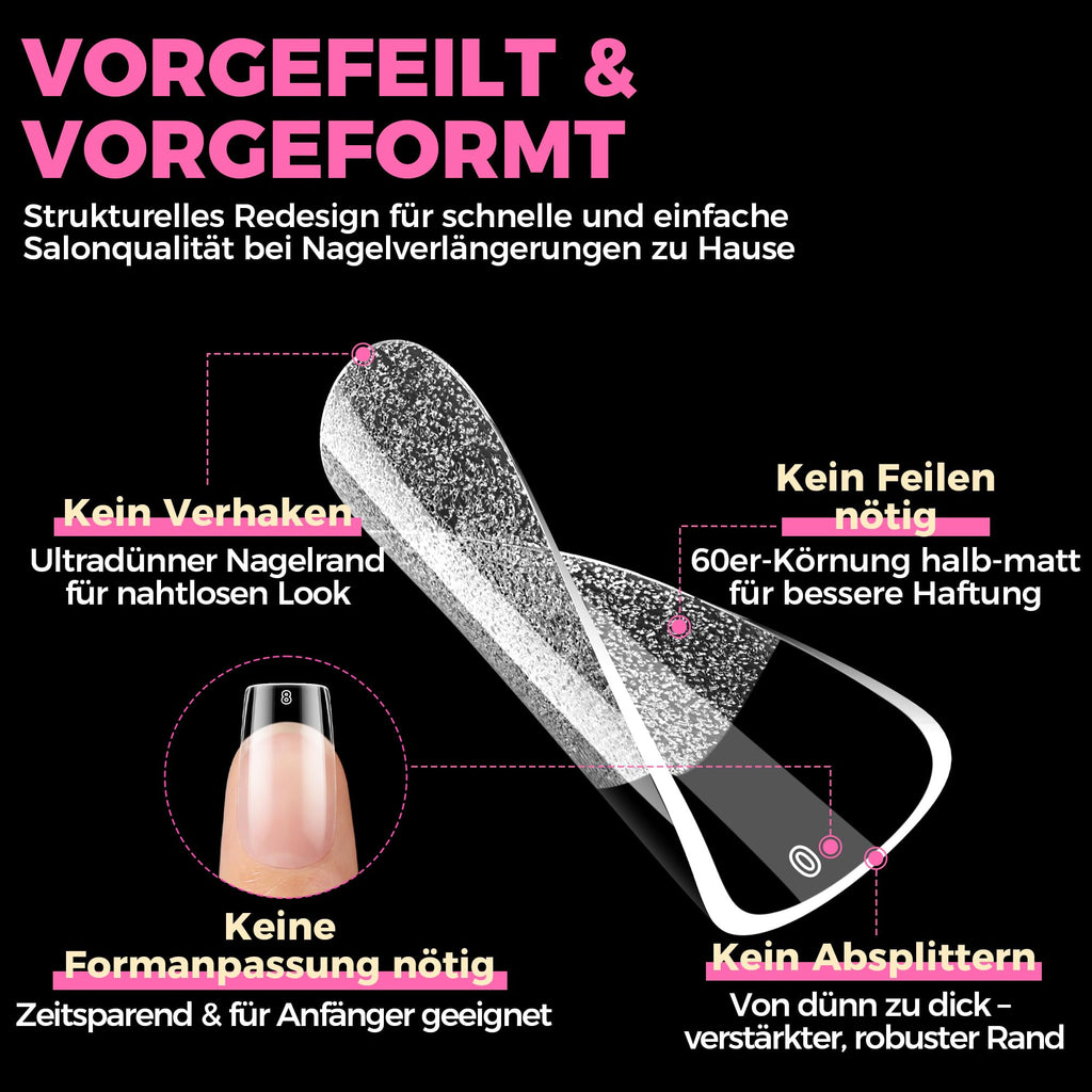 UNA GELLA Kurze Mandel Nail Tips 504 Stück
