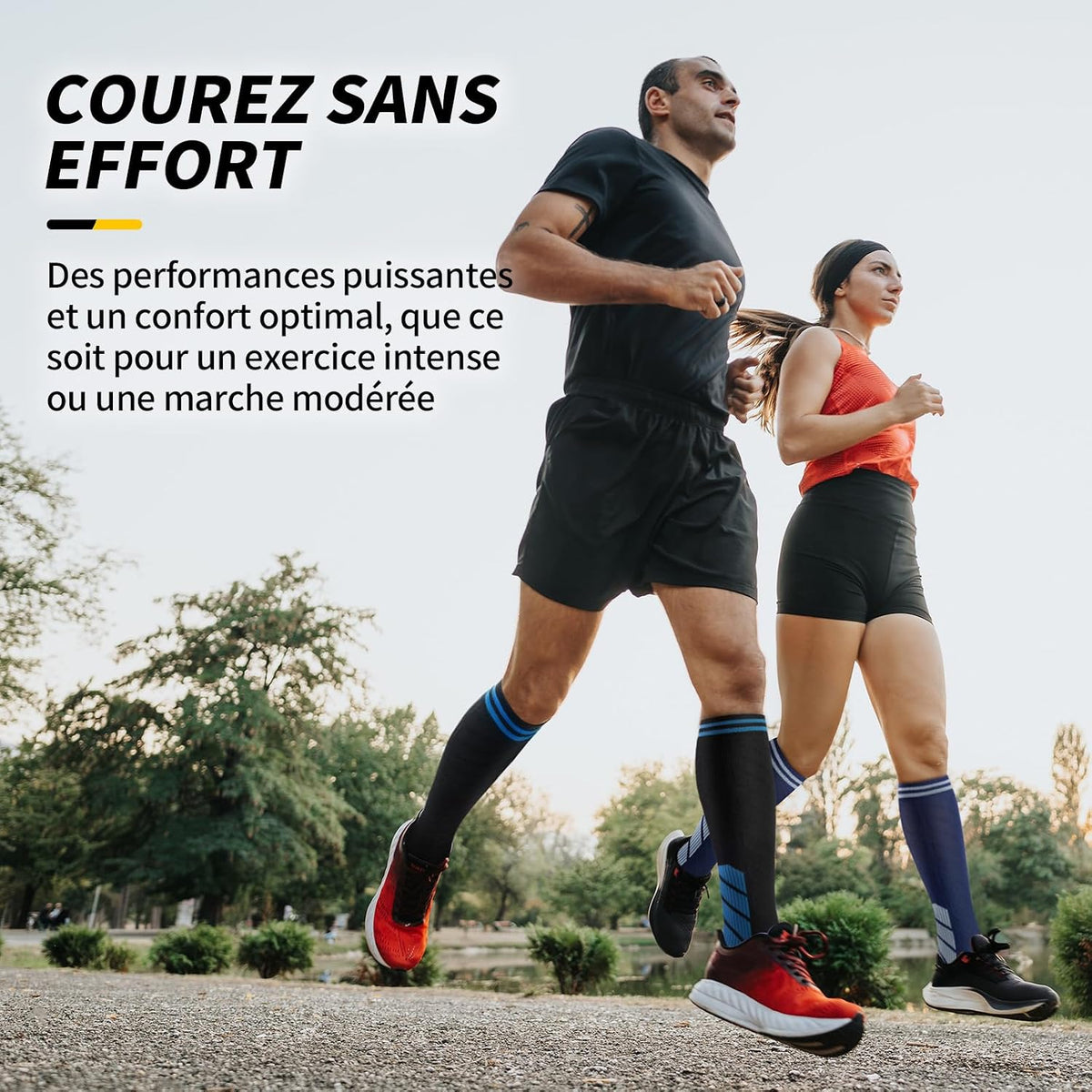 CAMBIVO Bas de Contention Femme Homme 3Paires, Chaussettes de Compression 20-30mmHg, Chaussette Contention Classe 2, pour Circulation Sanguine, Course a Pied, Voyage Avion, Sport, Running, Infirmiere