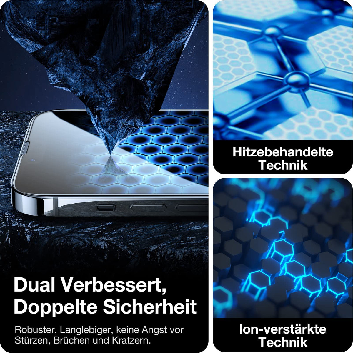 TORRAS für iPhone 18 Pro für Panzerglas TOP 9H+, Auto-Montage, 2 Stück