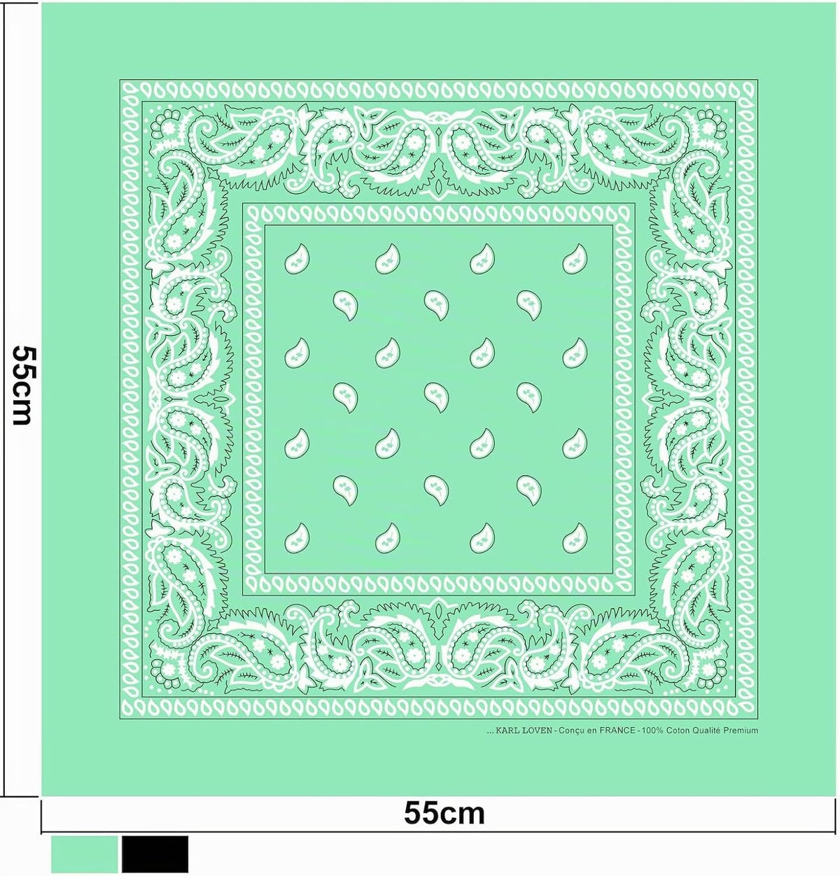 Bandana 100% Coton Qualité Premium - Epaisseur Supérieure - 20 Couleurs Exclusives - Motif Paisley
