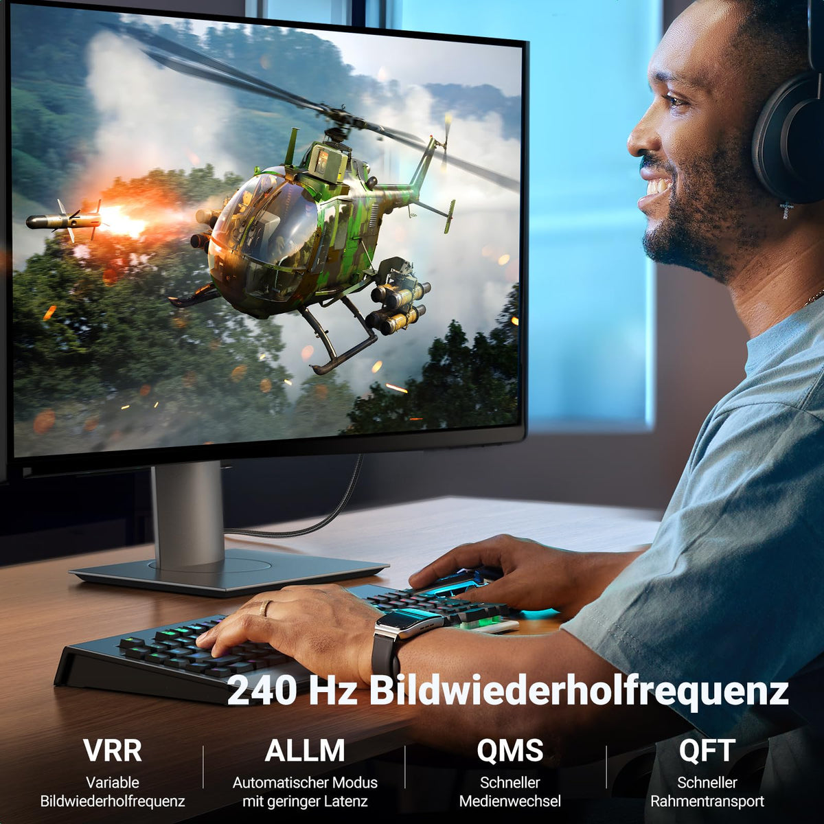 UGREEN HDMI 2.1 Kabel, Schlank, 8K@60Hz, 4K@120Hz, Aluminiumgehäuse, 2M