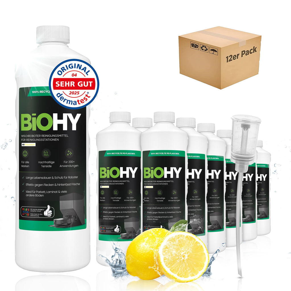 BiOHY Wischroboter Reiniger für Station mit Orangenduft (2 x 1 Liter)