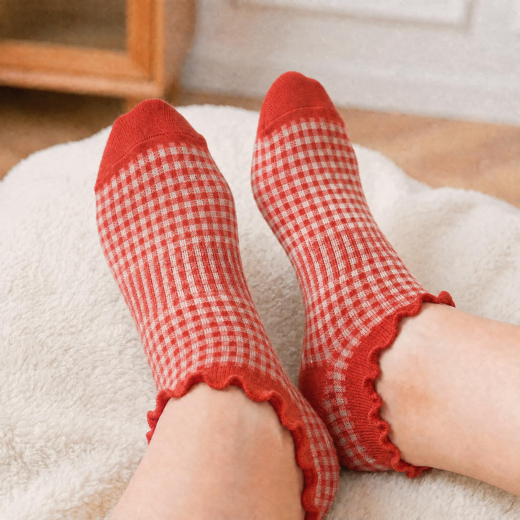 6 Pairs No Show Socks for Women Ruffle Socks Cute Ankle Socks