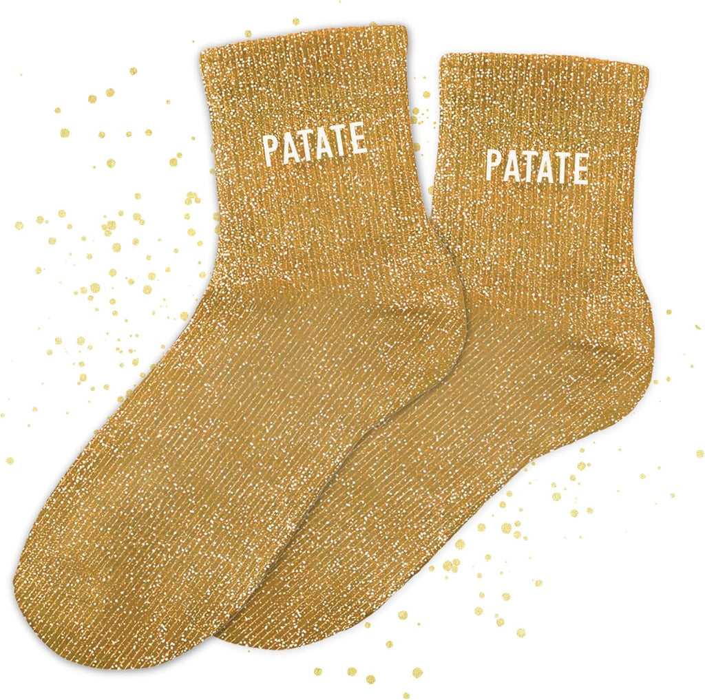 MASSA Chaussettes Paillettes - Taille Unique - Parfaite, Unique, Wesh, Tana, Princesse, Pipelette, Raleuse, Gourmande, Aigrie, Mamounette - Chaussettes à Paillettes