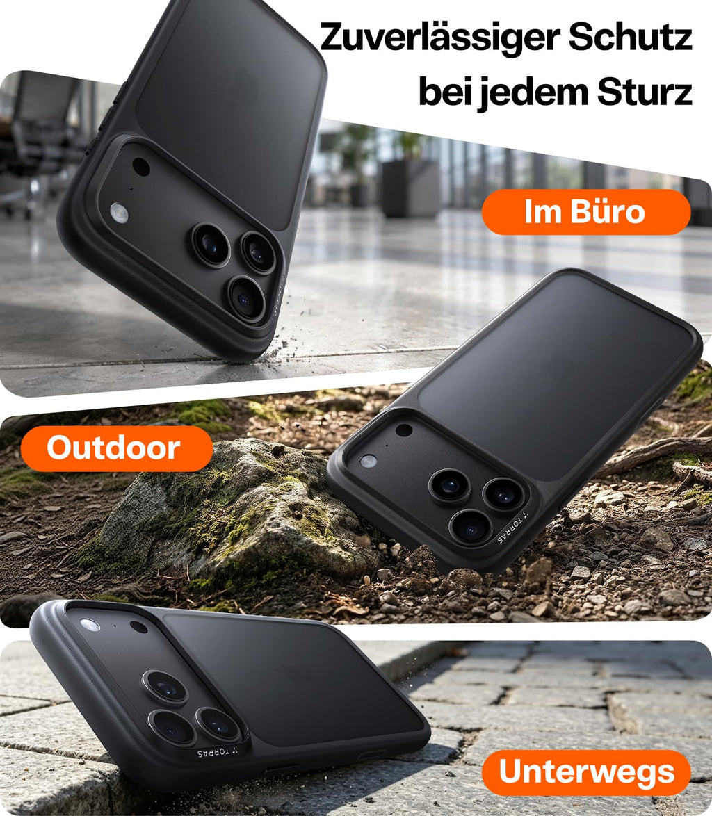 TORRAS für iPhone 18 Pro Hülle iPhone 17 Pro Hülle,Militärschut,Transparent