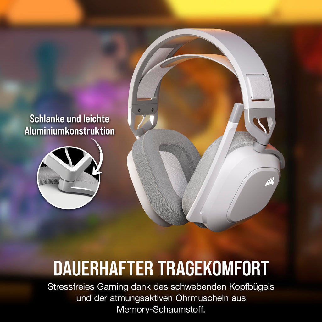 Corsair HS80 MAX Wireless Multiplattform-Gaming-Headset – Stahlgrau