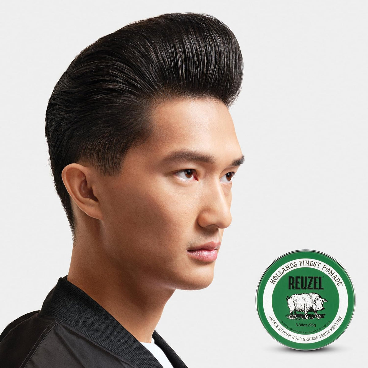Reuzel Faserpomade, geringer Glanz, fester Halt, texturiertes, volleres Aussehen, im Laufe des Tages leicht neu frisierbar, 3,38 oz/95 g