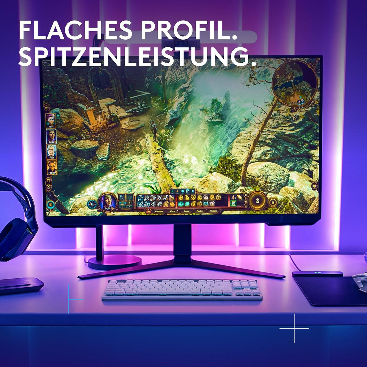 Logitech G G515 LIGHTSPEED TKL kabellose flache Gaming-Tastatur (Schwarz)